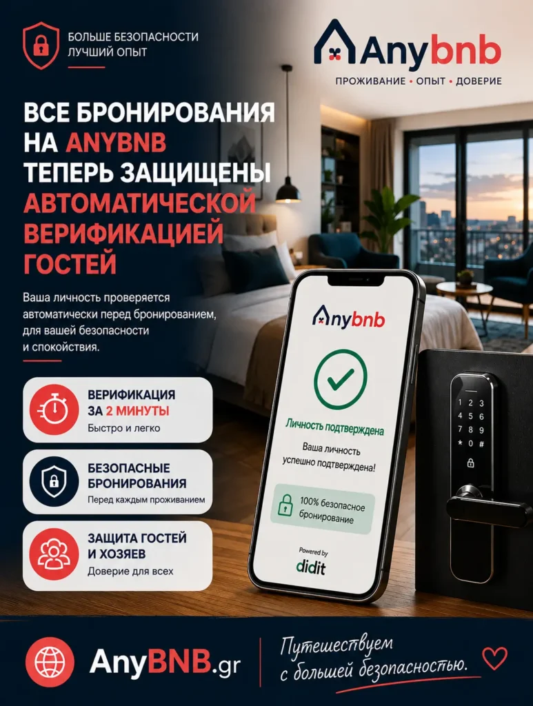 Автоматическая проверка личности гостей в AnyBNB для безопасного бронирования жилья